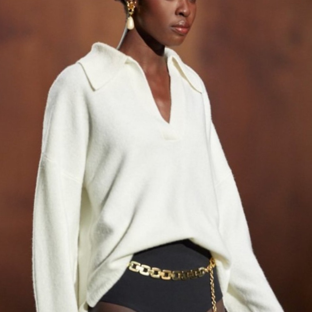 Reformation Otto Regenerative Wool Sweater in Arctic Wool
